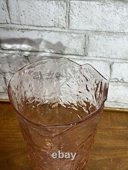 Vintage Large Driftwood Glass Pink Tea Room Vase Depression Art Deco 9