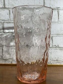 Vintage Large Driftwood Glass Pink Tea Room Vase Depression Art Deco 9