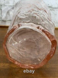Vintage Large Driftwood Glass Pink Tea Room Vase Depression Art Deco 9