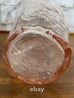 Vintage Large Driftwood Glass Pink Tea Room Vase Depression Art Deco 9