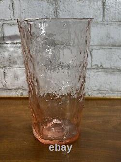 Vintage Large Driftwood Glass Pink Tea Room Vase Depression Art Deco 9