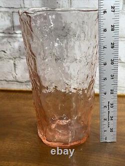 Vintage Large Driftwood Glass Pink Tea Room Vase Depression Art Deco 9