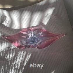 Vintage Large Murano Sommerso Pink Glass Lips Bowl Ex Large 49cm 19wide