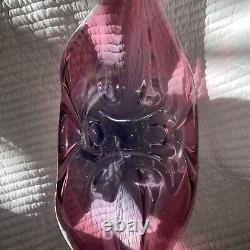 Vintage Large Murano Sommerso Pink Glass Lips Bowl Ex Large 49cm 19wide