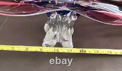 Vintage Large Murano Sommerso Pink Glass Lips Bowl Ex Large 49cm 19wide