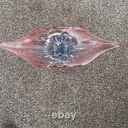 Vintage Large Murano Sommerso Pink Glass Lips Bowl Ex Large 49cm 19wide