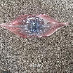 Vintage Large Murano Sommerso Pink Glass Lips Bowl Ex Large 49cm 19wide