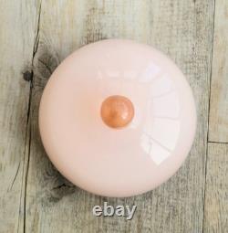 Vintage Large Opaline Pink Glass Lidded Powder Box Trinket Dish Art Deco Decor