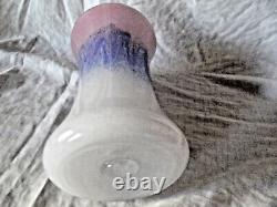 Vintage Large Vasart Pink & Blue Art Glass Vase Signed to Base