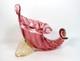 Vintage MCM Archimede Seguso Murano Pink Art Glass Cornucopia Vase