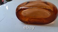 Vintage MURANO ART GLASS PEACH PINK DIAMOND BASE VASE- 12'' Tall Weight 2kg