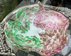 Vintage MURANO FRATELLI TOSO Cased Art Glass Bowl Golden COPPER AVENTURINE 8.5