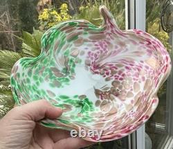 Vintage MURANO FRATELLI TOSO Cased Art Glass Bowl Golden COPPER AVENTURINE 8.5