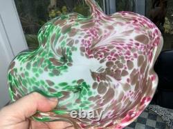 Vintage MURANO FRATELLI TOSO Cased Art Glass Bowl Golden COPPER AVENTURINE 8.5