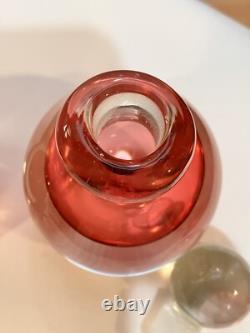Vintage MURANO Perfume Bottle PINK Art Glass Italy Sommerso 2 Avail Att Onesto