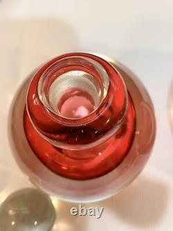 Vintage MURANO Perfume Bottle PINK Art Glass Italy Sommerso 2 Avail Att Onesto