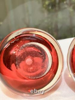 Vintage MURANO Perfume Bottle PINK Art Glass Italy Sommerso 2 Avail Att Onesto