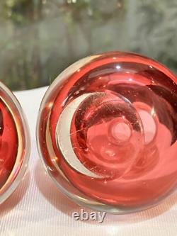 Vintage MURANO Perfume Bottle PINK Art Glass Italy Sommerso 2 Avail Att Onesto