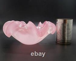 Vintage MURANO Pink Alabastro Glass Art Glass Bowl Pink White Clear Italian VGC