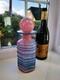 Vintage Maltese Mdina Mottled Pink & Blue Trail Art Glass Decanter/Bottle C1970s