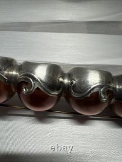 Vintage Menorah Chanukah Sterling Pink Art Glass Jewish Beautiful