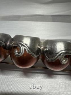 Vintage Menorah Chanukah Sterling Pink Art Glass Jewish Beautiful