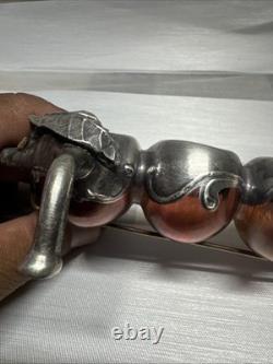 Vintage Menorah Chanukah Sterling Pink Art Glass Jewish Beautiful