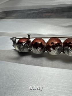 Vintage Menorah Chanukah Sterling Pink Art Glass Jewish Beautiful