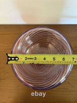 Vintage Mezza Filigrana Pink Art Glass Bowl White Swirls Likely Jody Fine