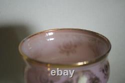 Vintage Mid-Century Italian Pink Opaline Footed Candy Box with Cameo 20cm 7.87in