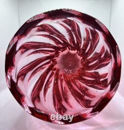 Vintage Moser Royalit Rare Earth Pink Hand Blown Art Glass Vase 8
