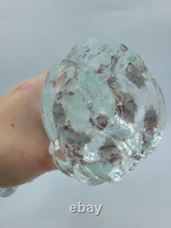 Vintage Murano 2 Art Glass Birds On Branch Love Birds Pink Blue Opaline Swans