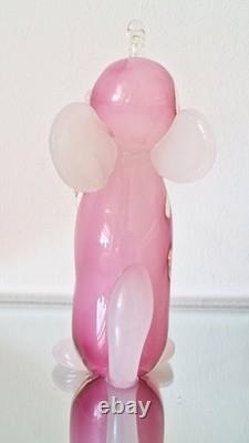Vintage Murano Alabastro Pink Elephant Collectable Art Glass Mid-century Mcm