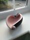 Vintage Murano Alfredo Barbini Pink & Black Shell Form Art Glass Bowl C1950's