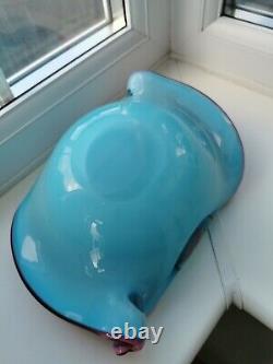 Vintage Murano Alfredo Barbini Pink & Blue Shell Form Art Glass Bowl C1960's
