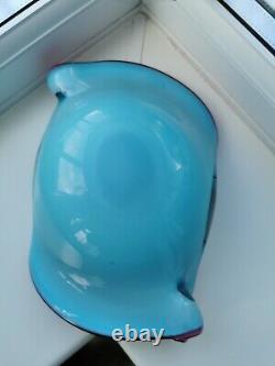 Vintage Murano Alfredo Barbini Pink & Blue Shell Form Art Glass Bowl C1960's