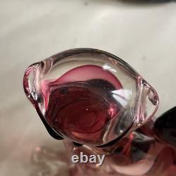 Vintage Murano Archimede Seguso Art Murano Glass Cat pink