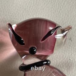 Vintage Murano Archimede Seguso Art Murano Glass Cat pink