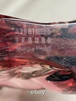 Vintage Murano Archimede Seguso Art Murano Glass Cat pink