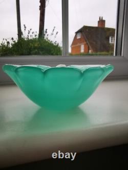 Vintage Murano Archimede Seguso Green Alabastro Shell Form Art Glass Bowl C1960s