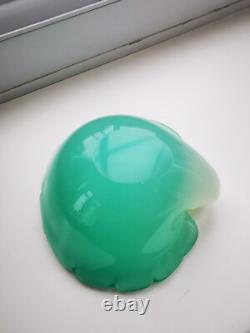 Vintage Murano Archimede Seguso Green Alabastro Shell Form Art Glass Bowl C1960s