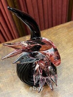 Vintage Murano Art Glass Birds Pink Cranberry