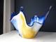 Vintage Murano Art Glass Blue, White, Pink, Orange And Green Handkerchief Vase