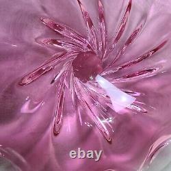 Vintage Murano Art Glass Bowl purplish pink Centerpiece Starfish 14 Wide