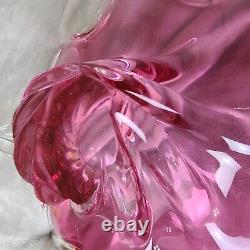 Vintage Murano Art Glass Bowl purplish pink Centerpiece Starfish 14 Wide