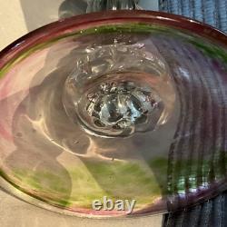 Vintage Murano Art Glass Floriform Candlestick Pink Green Rose Tulip Flower 10
