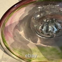 Vintage Murano Art Glass Floriform Candlestick Pink Green Rose Tulip Flower 10