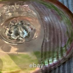 Vintage Murano Art Glass Floriform Candlestick Pink Green Rose Tulip Flower 10