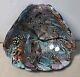 Vintage Murano Art Glass Iridescent Shell Bowl Italy 1960's Teal Pink Orange