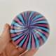 Vintage Murano Art Glass Paperweight By Fratelli Toso Blue & Pink